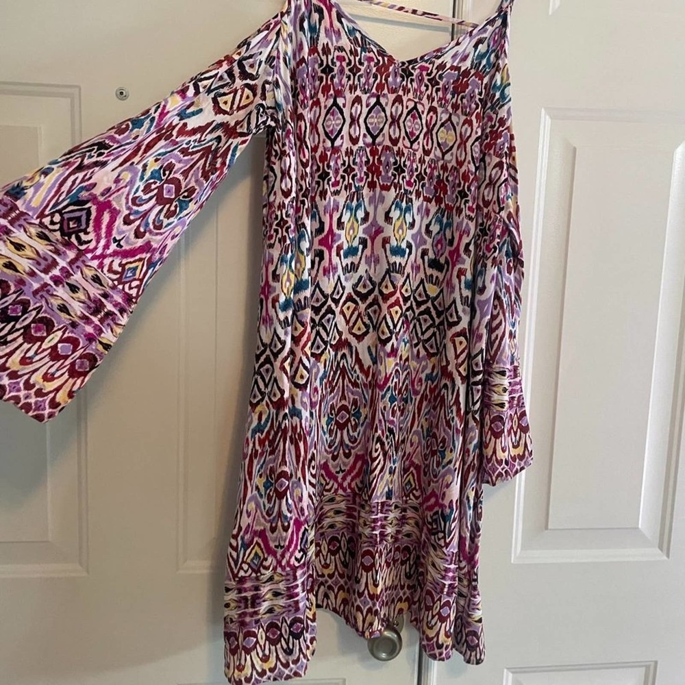 Xhilaration Ikat Cold-Shoulder Dress